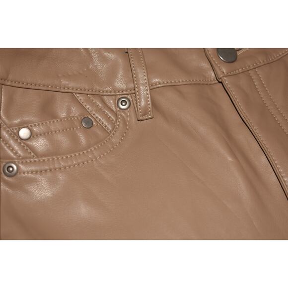 7‎ FOR ALL MANKIND $198 Faux Leather Skinny Pant Beige XS - Picture 3 of 4